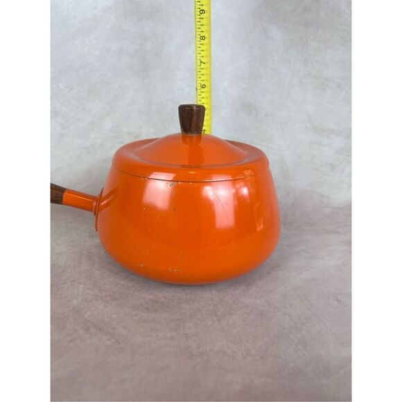 Vintage MCM Orange Fondue Pot - Picture 7 of 7